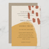 ABSTRAKTE RUST ORANGE KRAFT SCANDI WEDING INVITE DANKESKARTE (Vorne/Hinten)