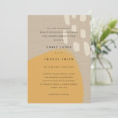 ABSTRAKTE RUST ORANGE KRAFT SCANDI WEDING INVITE DANKESKARTE (Stehend Vorderseite)