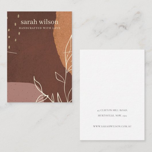 Abstrakte Rust Orange Leaf Foliage Visitenkarte (Vorne/Hinten)