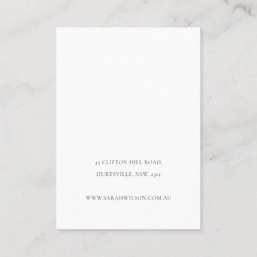 Abstrakte Rust Orange Leaf Necklle Earring Display Visitenkarte (Rückseite)