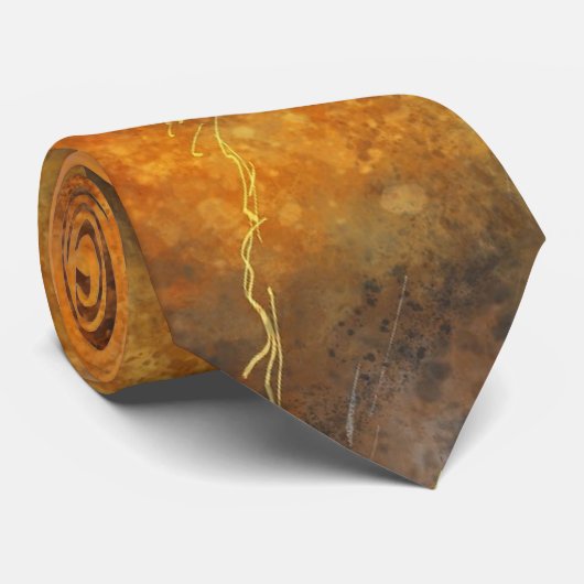 Abstrakte Rust Orange und Gray Neckties Neck Tie Krawatte (Gerollt)