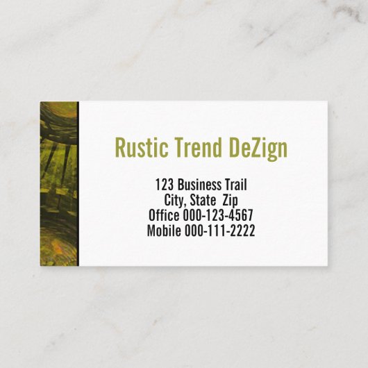 Abstrakte Rustikale Erde Tone Global Rays Visitenkarte (Rückseite)