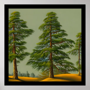 Abstrakte Rustikale Nordkiefer Poster