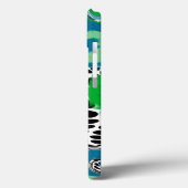 Abstrakte Sage Green und Blue, Black und White Dot Case-Mate iPhone Hülle (Rückseite / Links)