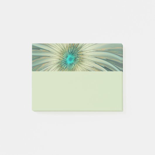 Abstrakte Sage-Grün Fantasy-Blumen-Fraktal-Kunst Post-it Klebezettel (Vorderseite)
