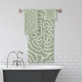 Abstrakte Salbei-Ziermuster Badhandtuch Set