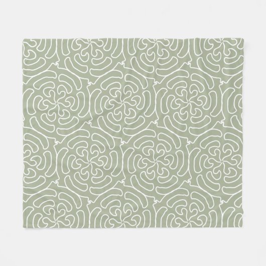 Abstrakte Salbei-Ziermuster Fleecedecke (Vorderseite (Horizontal))