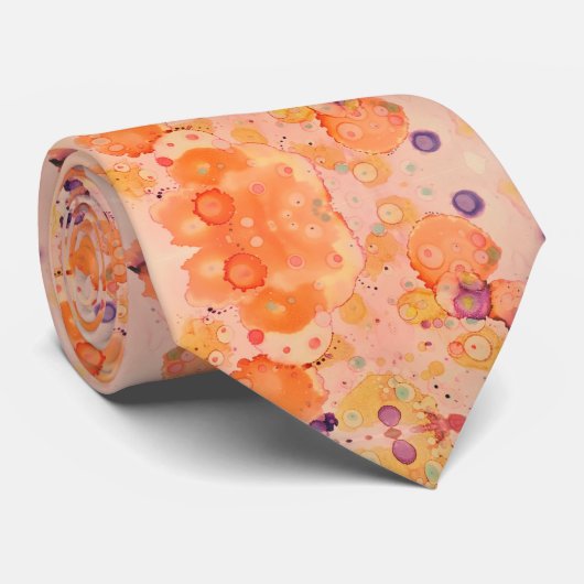 Abstrakte Sammlung von Orange Circles Krawatte (Gerollt)
