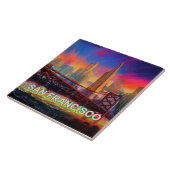 Abstrakte San Francisco Skyline Art Modern Fliese (Seite)