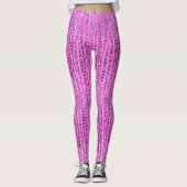 Abstrakte Satinstreifen und -punkte, Amethyst Lila Leggings (Vorderseite)