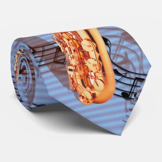 Abstrakte Saxophone-Krawatte Krawatte (Gerollt)