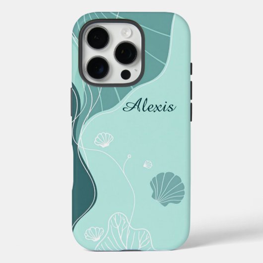Abstrakte Scallop-Muscheln und Algen Case-Mate iPhone Hülle (Rückseite)