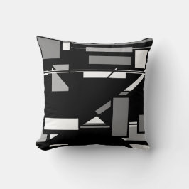 Abstrakte Schachtel für Schwarze Geometrische Kuns Kissen