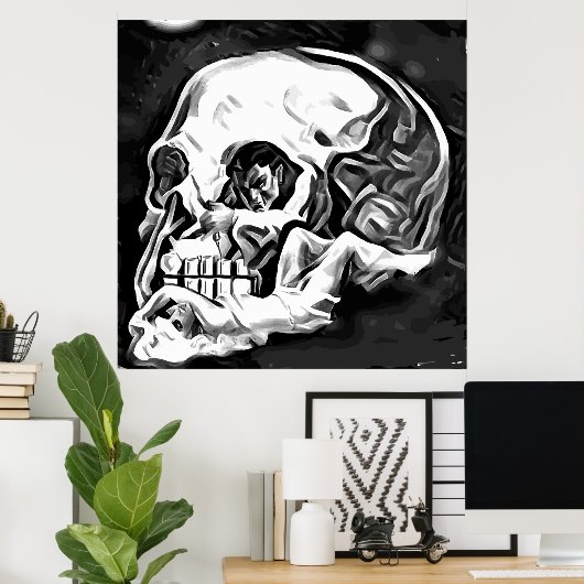 abstrakte Schädelkünstlerin Poster (Heimbüro)