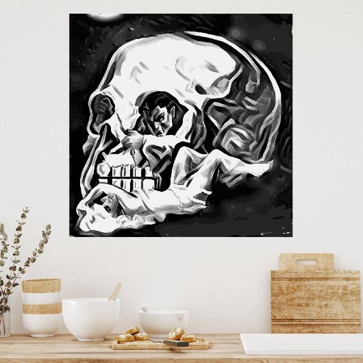 abstrakte Schädelkünstlerin Poster (Küche)