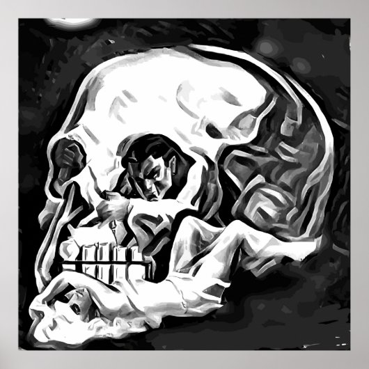 abstrakte Schädelkünstlerin Poster (Vorne)