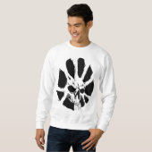 Abstrakte Schädelroots: Dunkle Kunst Sweatshirt (Vorne ganz)
