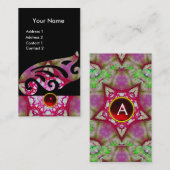 ABSTRAKTE SCHALTFLEUNDUNG , LILA ROTES STERNMONOGR VISITENKARTE (Vorne/Hinten)