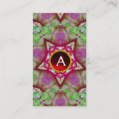 ABSTRAKTE SCHALTFLEUNDUNG , LILA ROTES STERNMONOGR VISITENKARTE (Rückseite)