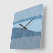 Abstrakte Schattierungen der blauen Mauer Quadratische Wanduhr (Winkel)