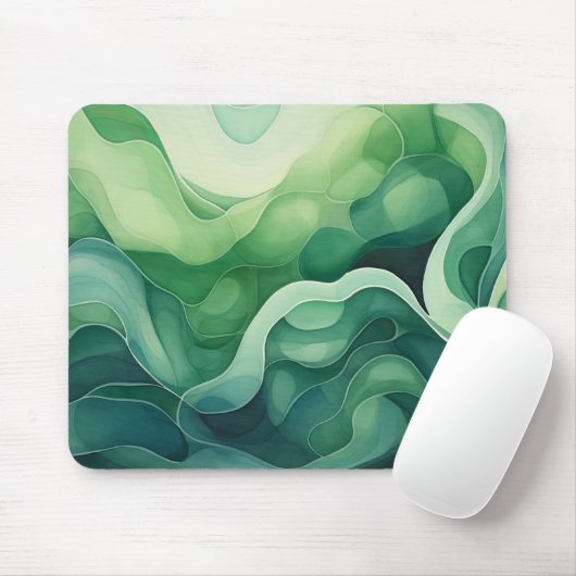 Abstrakte Schattierungen von Grün Mousepad (Mit Mouse)