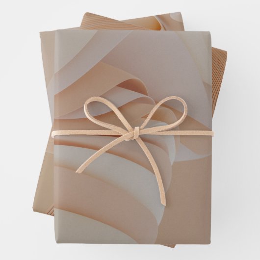 Abstrakte Schichten neutraler stilisierter Kunstwe Geschenkpapier Set (Beispiel)