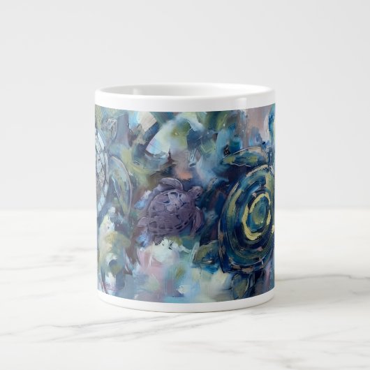 Abstrakte Schildkröte Jumbo-Tasse (Vorderseite)