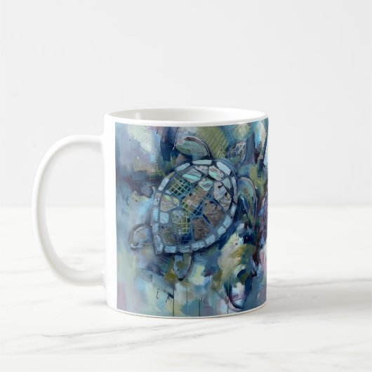 Abstrakte Schildkröte Kaffeetasse (Links)