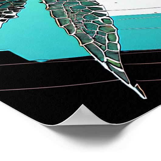 Abstrakte Schildkrötenkunst Poster (Ecke)