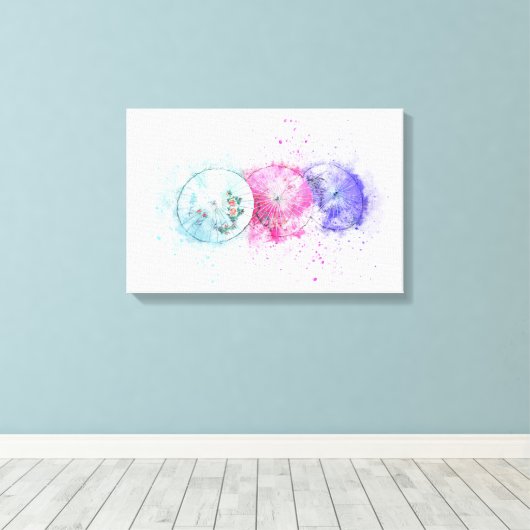 Abstrakte Schirmkunst Leinwanddruck (Insitu (Holzboden))