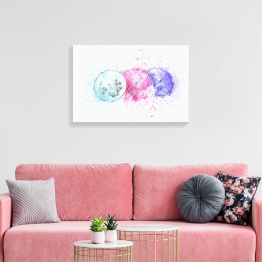 Abstrakte Schirmkunst Leinwanddruck (Insitu (Wohnzimmer))