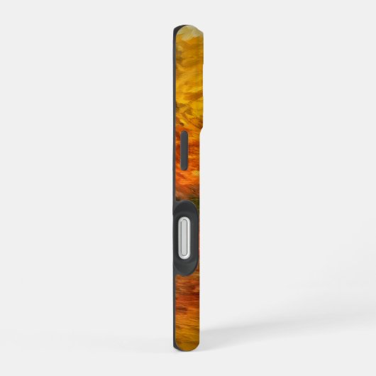 Abstrakte Schlaganfälle der Autumn Lake Monogram I iPhone 16 Hülle (Rechte Seite)