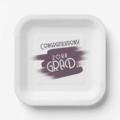 Abstrakte Schlaganfälle Herzlichen Glückwunsch Pappteller (Vorderseite)