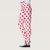 Abstrakte, schlichte rote Polka-Punkte Leggings (Links)