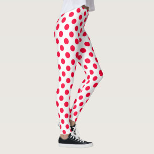 Abstrakte, schlichte rote Polka-Punkte Leggings