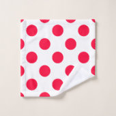 Abstrakte, schlichte, rote Polka-Punkte, um die he Badhandtuch Set (Waschlappen)