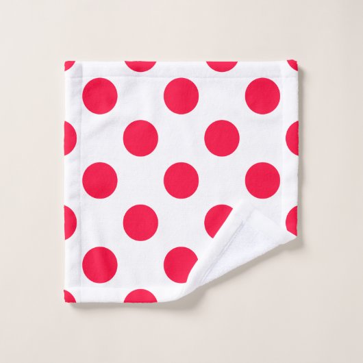 Abstrakte, schlichte, rote Polka-Punkte, um die he Badhandtuch Set (Waschlappen)