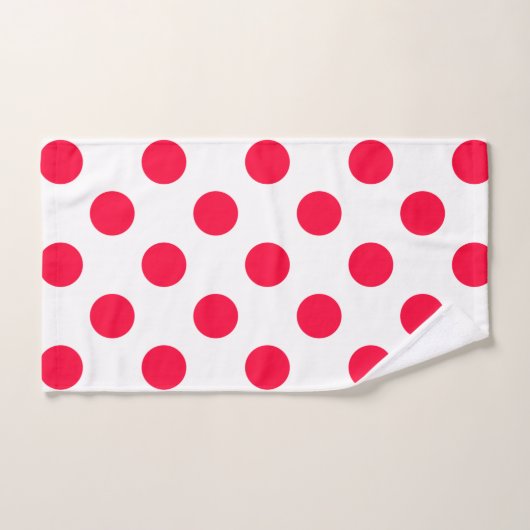 Abstrakte, schlichte, rote Polka-Punkte, um die he Badhandtuch Set (Handtuch)