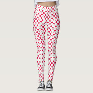 Abstrakte, schlichte, rote Polka-Punkte, um die he Leggings