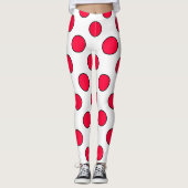 Abstrakte, schlichte, rote Polka-Punkte, um die he Leggings (Vorderseite)