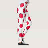 Abstrakte, schlichte, rote Polka-Punkte, um die he Leggings (Rechts)