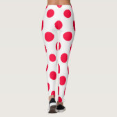 Abstrakte, schlichte, rote Polka-Punkte, um die he Leggings (Rückseite)