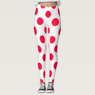 Abstrakte, schlichte, rote Polka-Punkte, um die he Leggings