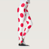 Abstrakte, schlichte, rote Polka-Punkte, um die he Leggings (Rechts)