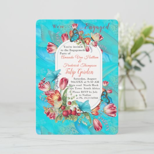 Abstrakte Schmetterlinge Einladung (Stehend Vorderseite)