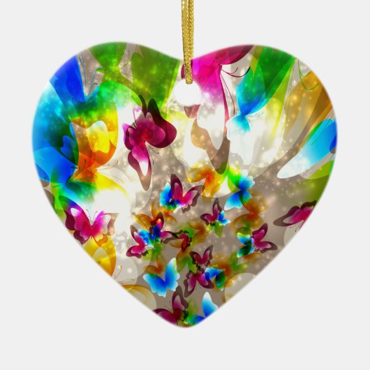 Abstrakte Schmetterlinge Keramik Ornament (Vorne)