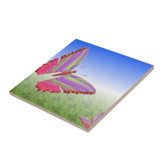 Abstrakte Schmetterlinge Keramik Tile Fliese (Seite)