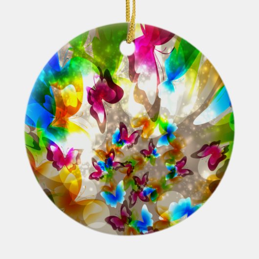 Abstrakte Schmetterlinge Keramikornament (Vorne)