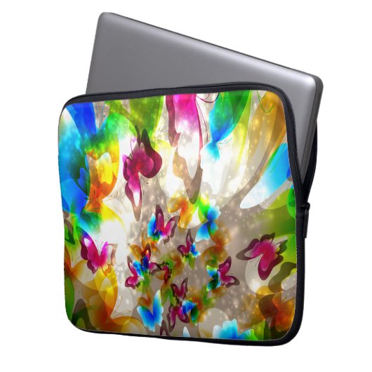 Abstrakte Schmetterlinge Laptopschutzhülle (Vorderseite Links)