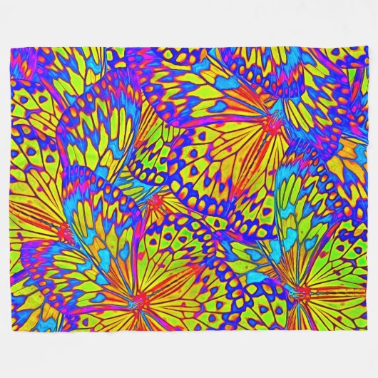 Abstrakte Schmetterlinge - modern Fleecedecke (Vorderseite (Horizontal))